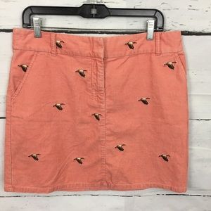 J. Crew corduroy Geese embroidered mini Skirt 10